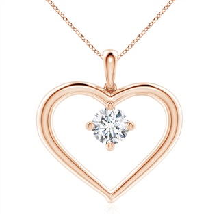 7.4mm GVS2 Solitaire Diamond Heart Pendant in Rose Gold