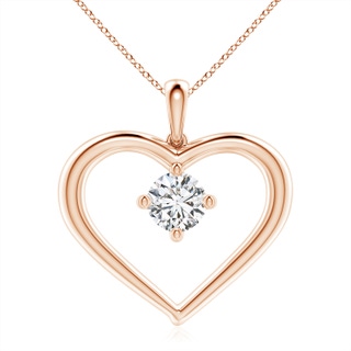 7.4mm HSI2 Solitaire Diamond Heart Pendant in Rose Gold