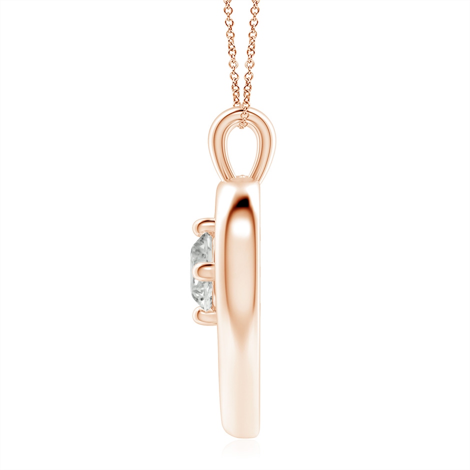 7.4mm KI3 Solitaire Diamond Heart Pendant in Rose Gold side 199