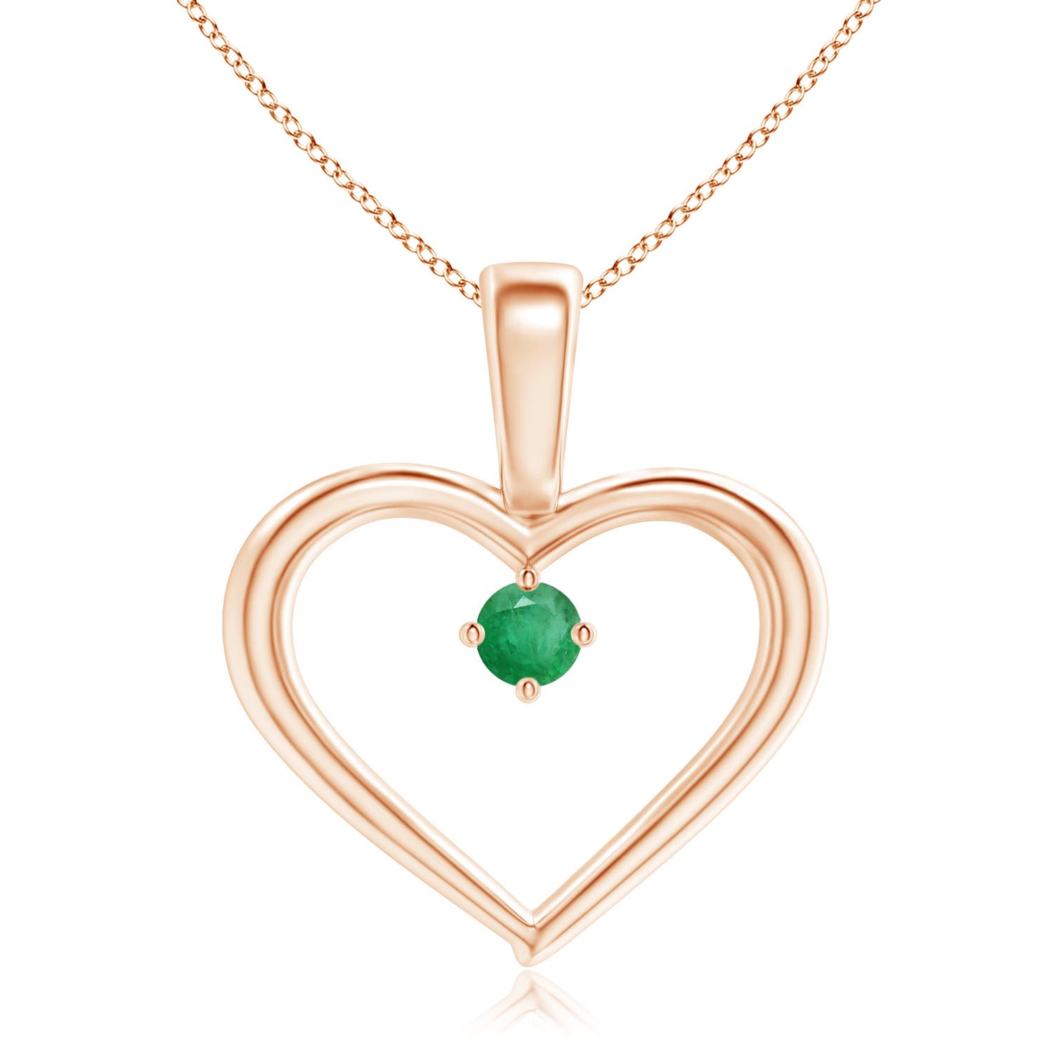 A - Emerald / 0.06 CT / 14 KT Rose Gold