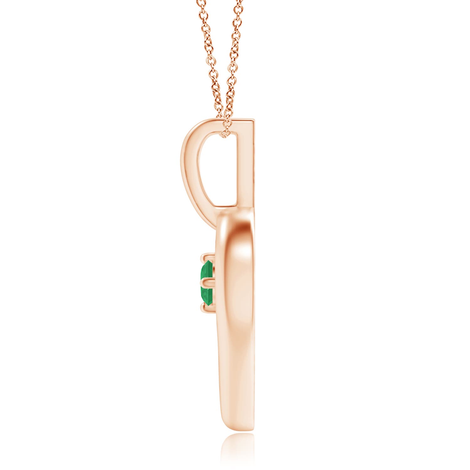 A - Emerald / 0.06 CT / 14 KT Rose Gold