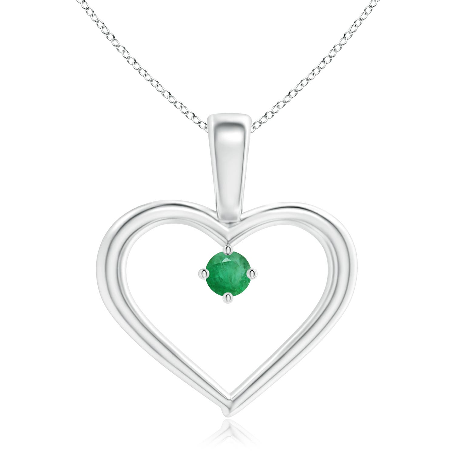 A - Emerald / 0.06 CT / 14 KT White Gold