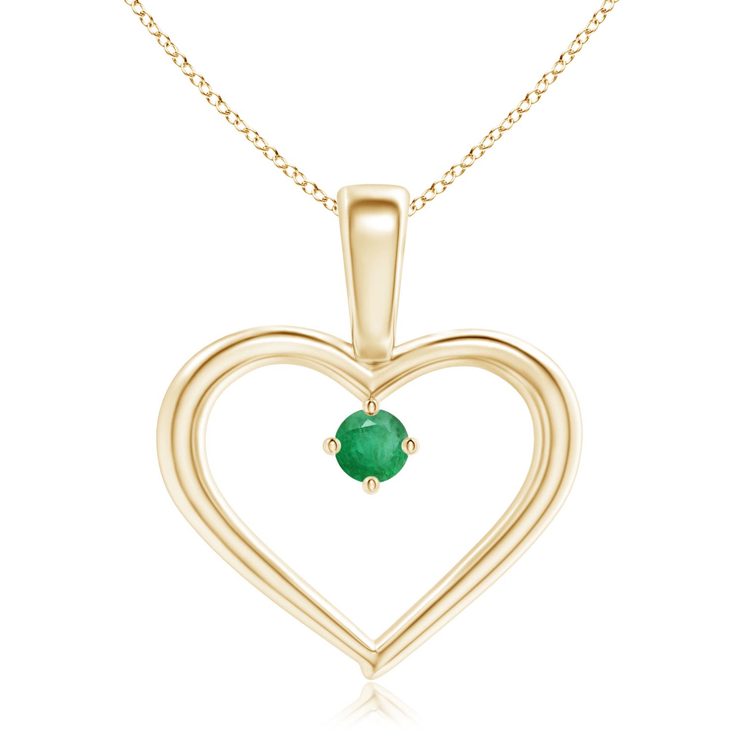 A - Emerald / 0.06 CT / 14 KT Yellow Gold