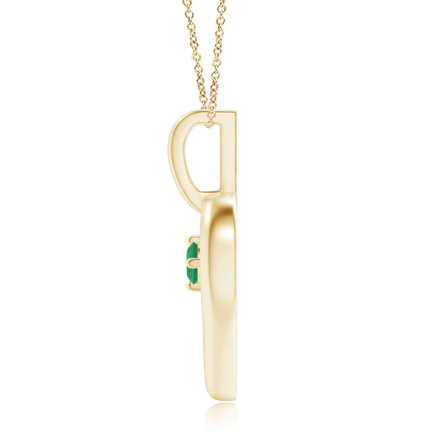 A - Emerald / 0.06 CT / 14 KT Yellow Gold