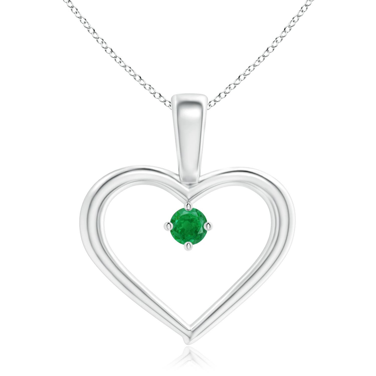 AA - Emerald / 0.06 CT / 14 KT White Gold