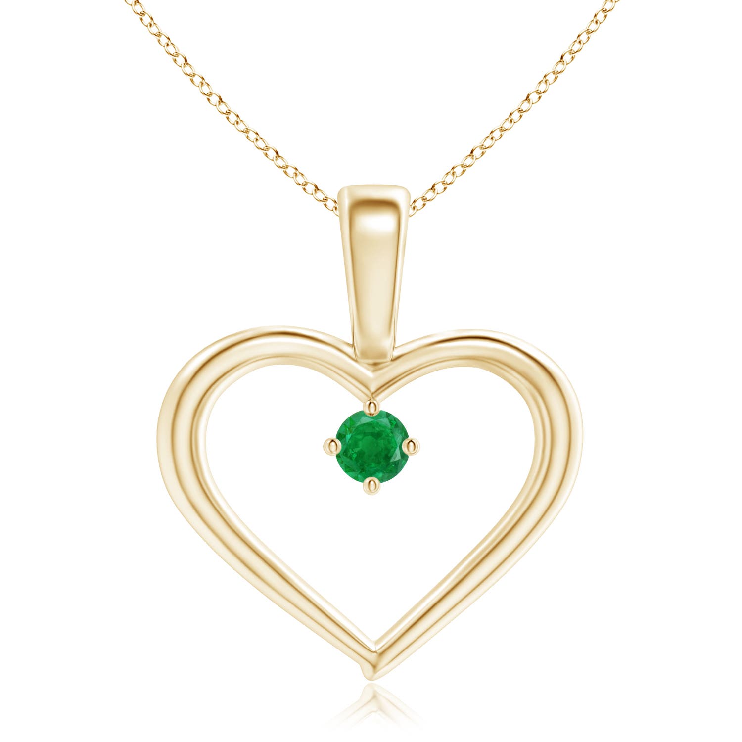 AA - Emerald / 0.06 CT / 14 KT Yellow Gold