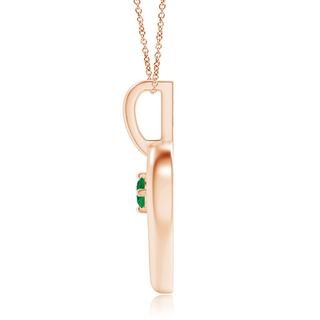 2.5mm AAA Solitaire Emerald Heart Pendant in Rose Gold Product Image