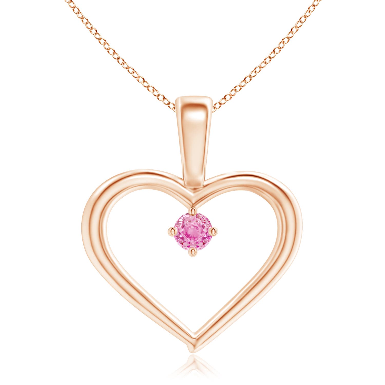 A - Pink Sapphire / 0.09 CT / 14 KT Rose Gold