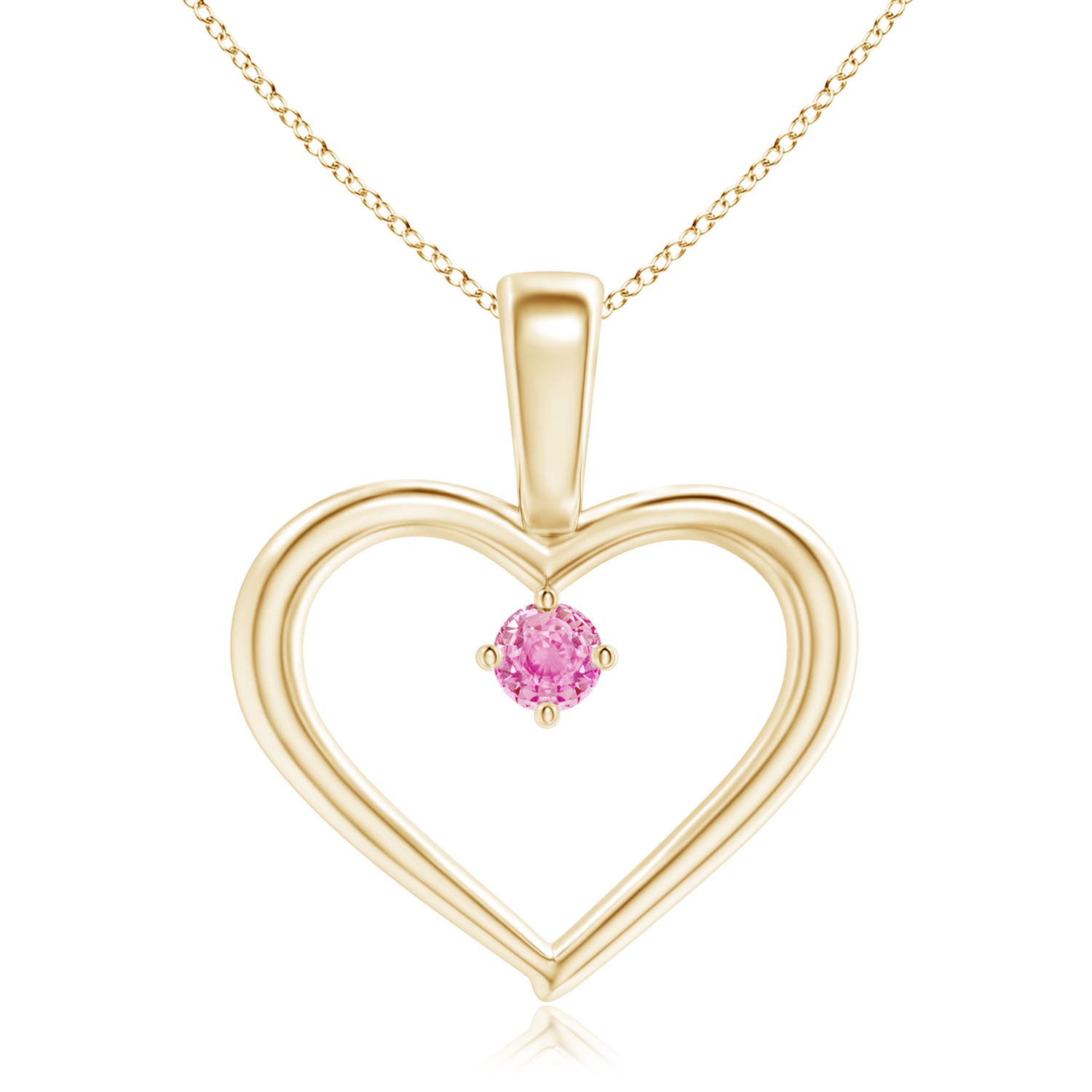 A - Pink Sapphire / 0.09 CT / 14 KT Yellow Gold