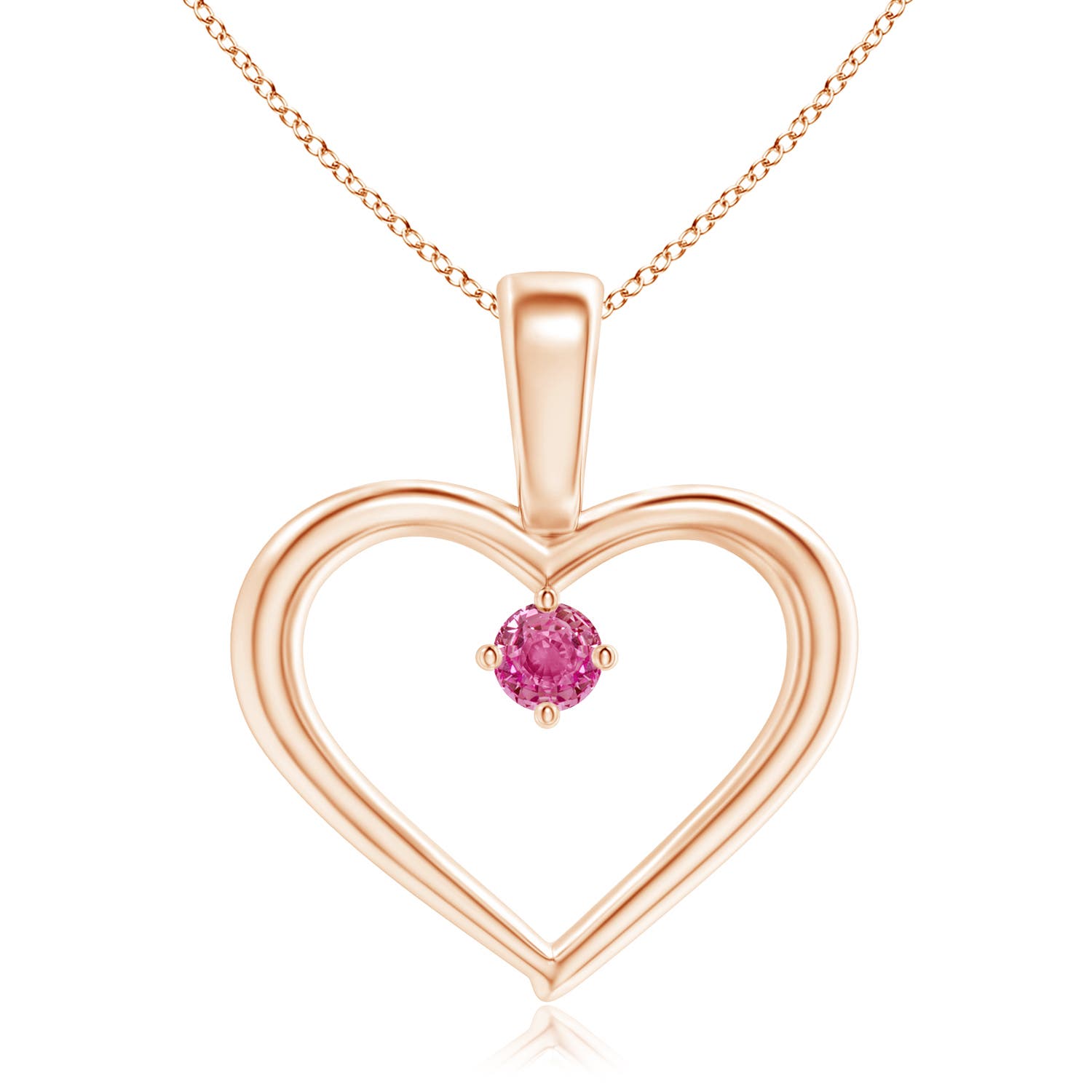 AAA - Pink Sapphire / 0.09 CT / 14 KT Rose Gold