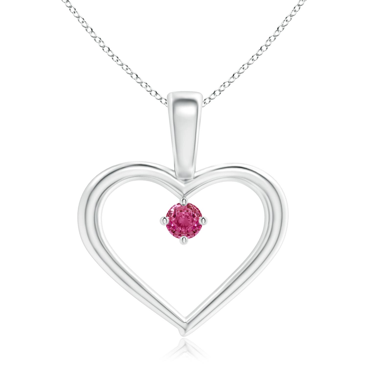 AAAA - Pink Sapphire / 0.09 CT / 14 KT White Gold