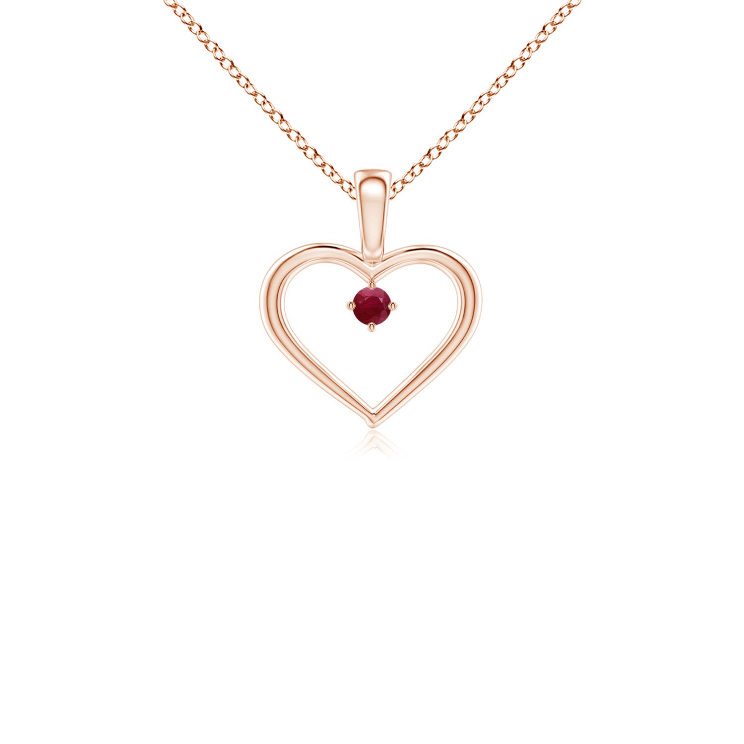 A - Ruby / 0.09 CT / 14 KT Rose Gold