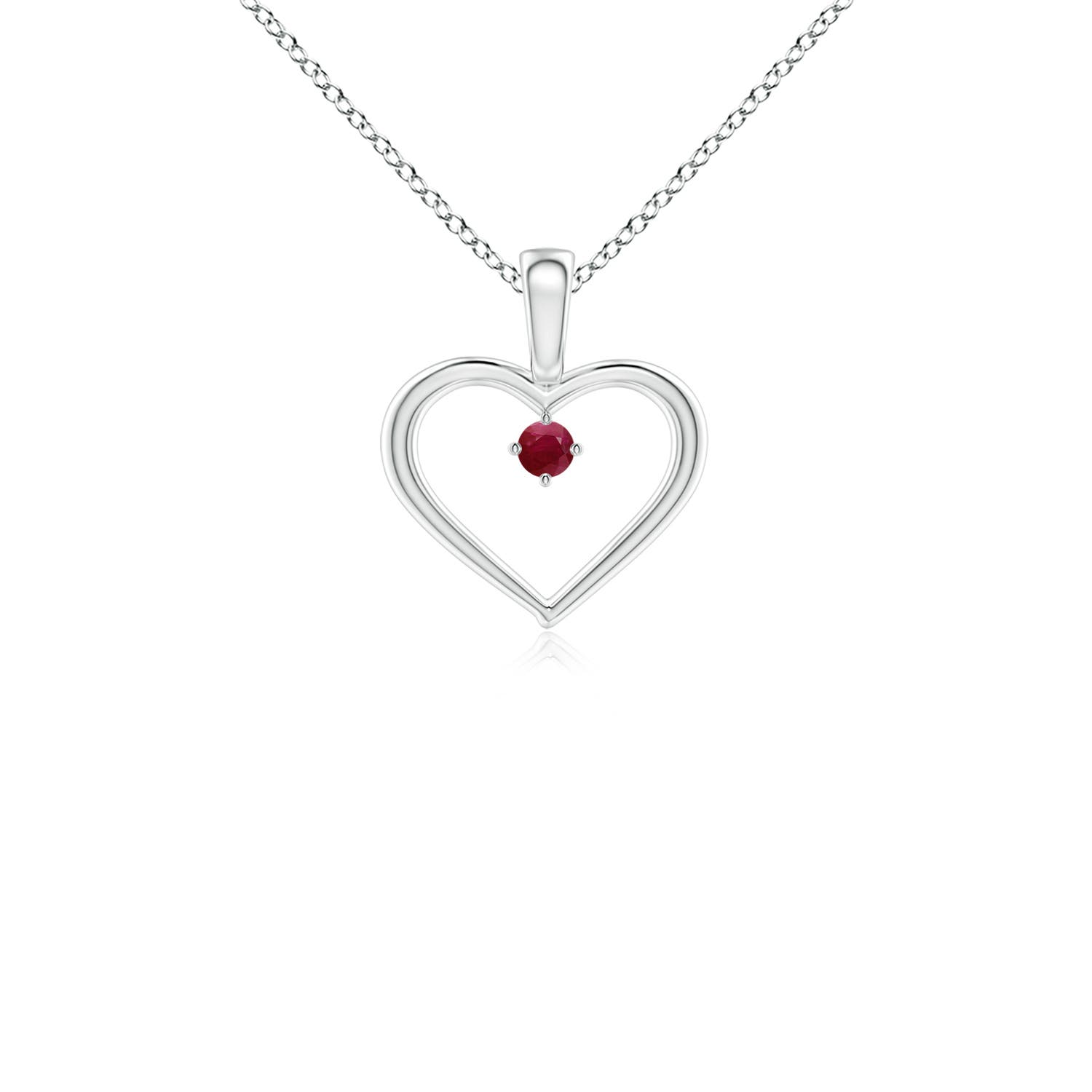 A - Ruby / 0.09 CT / 14 KT White Gold