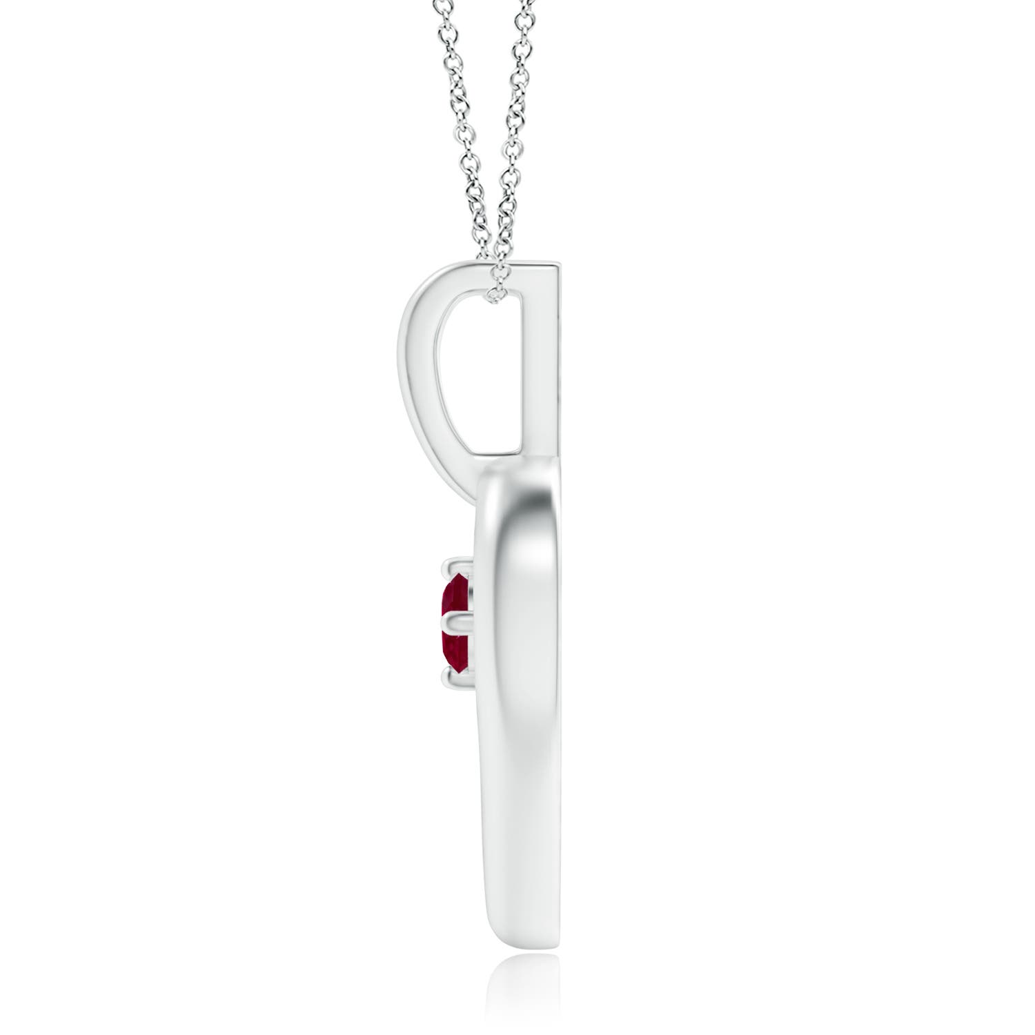 A - Ruby / 0.09 CT / 14 KT White Gold