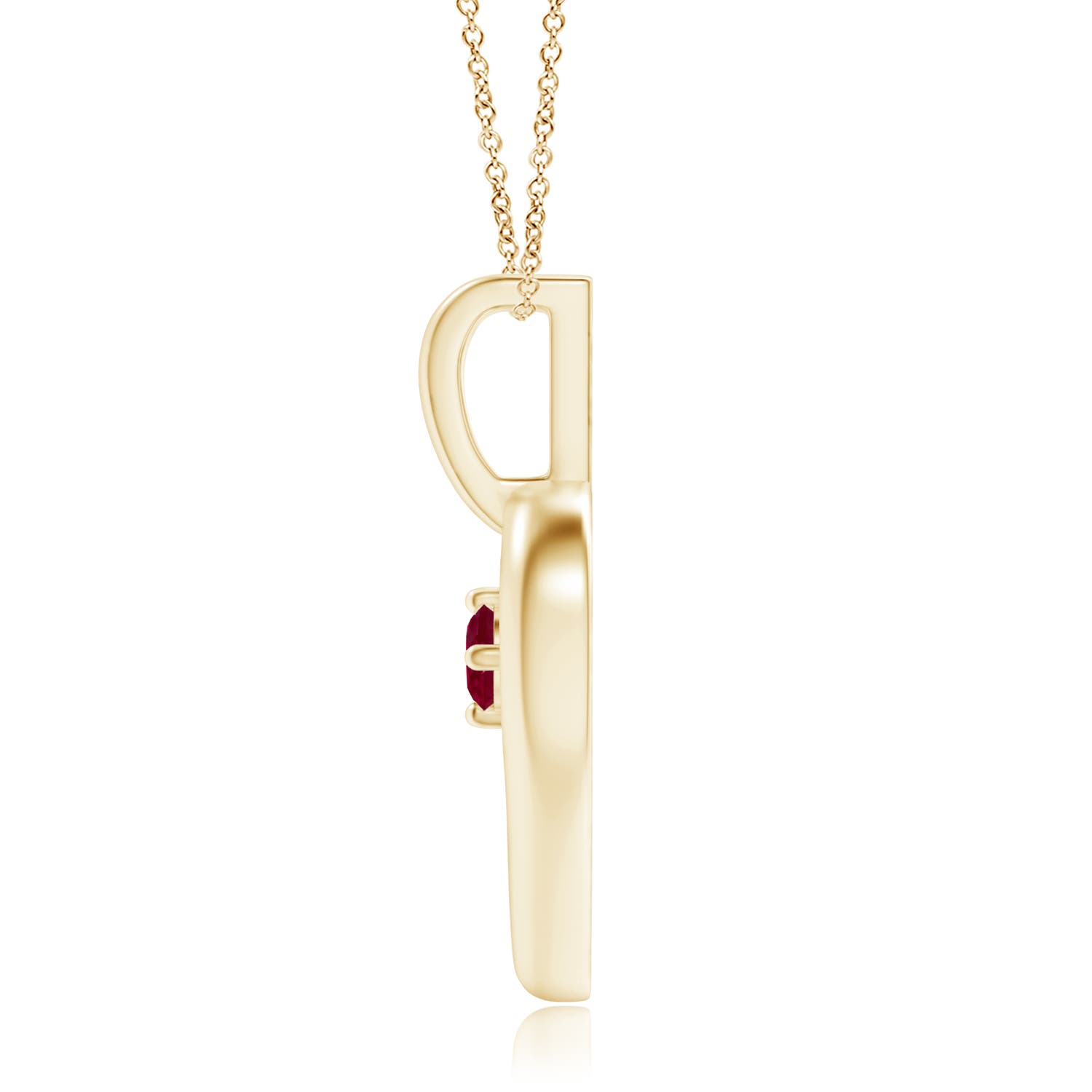 A - Ruby / 0.09 CT / 14 KT Yellow Gold