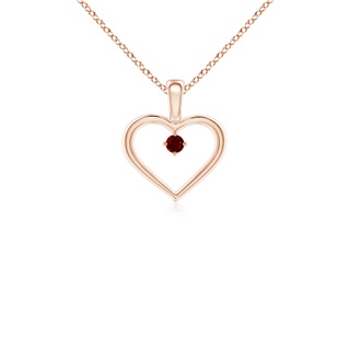 2.5mm AAAA Solitaire Ruby Heart Pendant in 10K Rose Gold