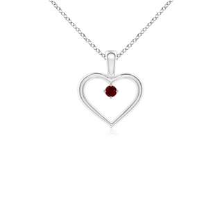 2.5mm AAAA Solitaire Ruby Heart Pendant in P950 Platinum