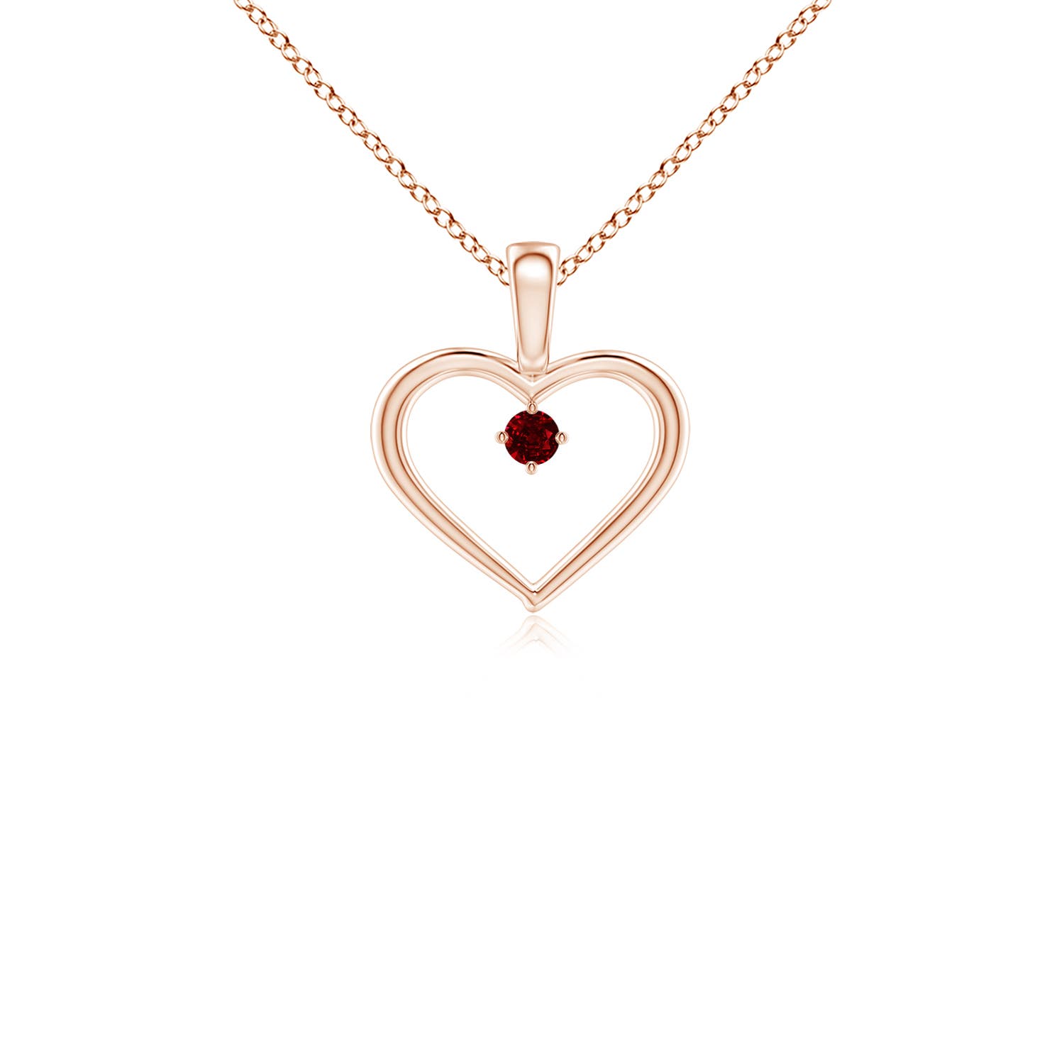 AAAA - Ruby / 0.09 CT / 14 KT Rose Gold