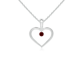 2.5mm AAAA Solitaire Ruby Heart Pendant in White Gold
