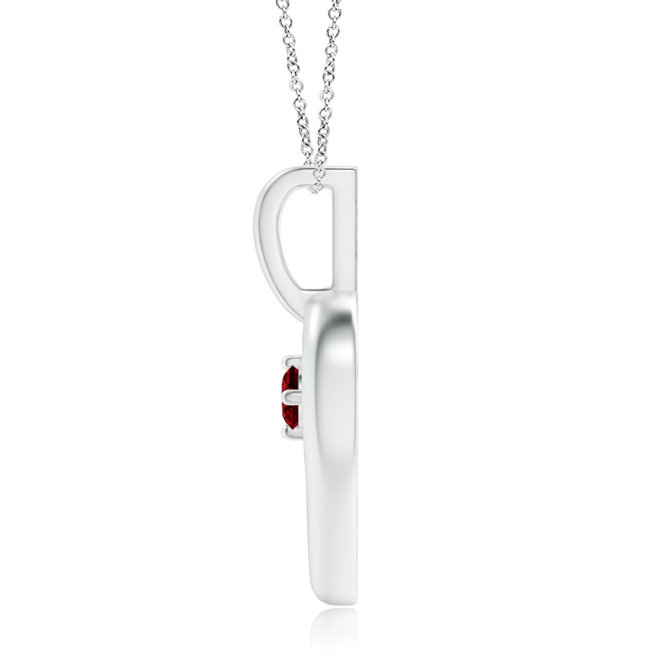 2.5mm AAAA Solitaire Ruby Heart Pendant in White Gold Product Image