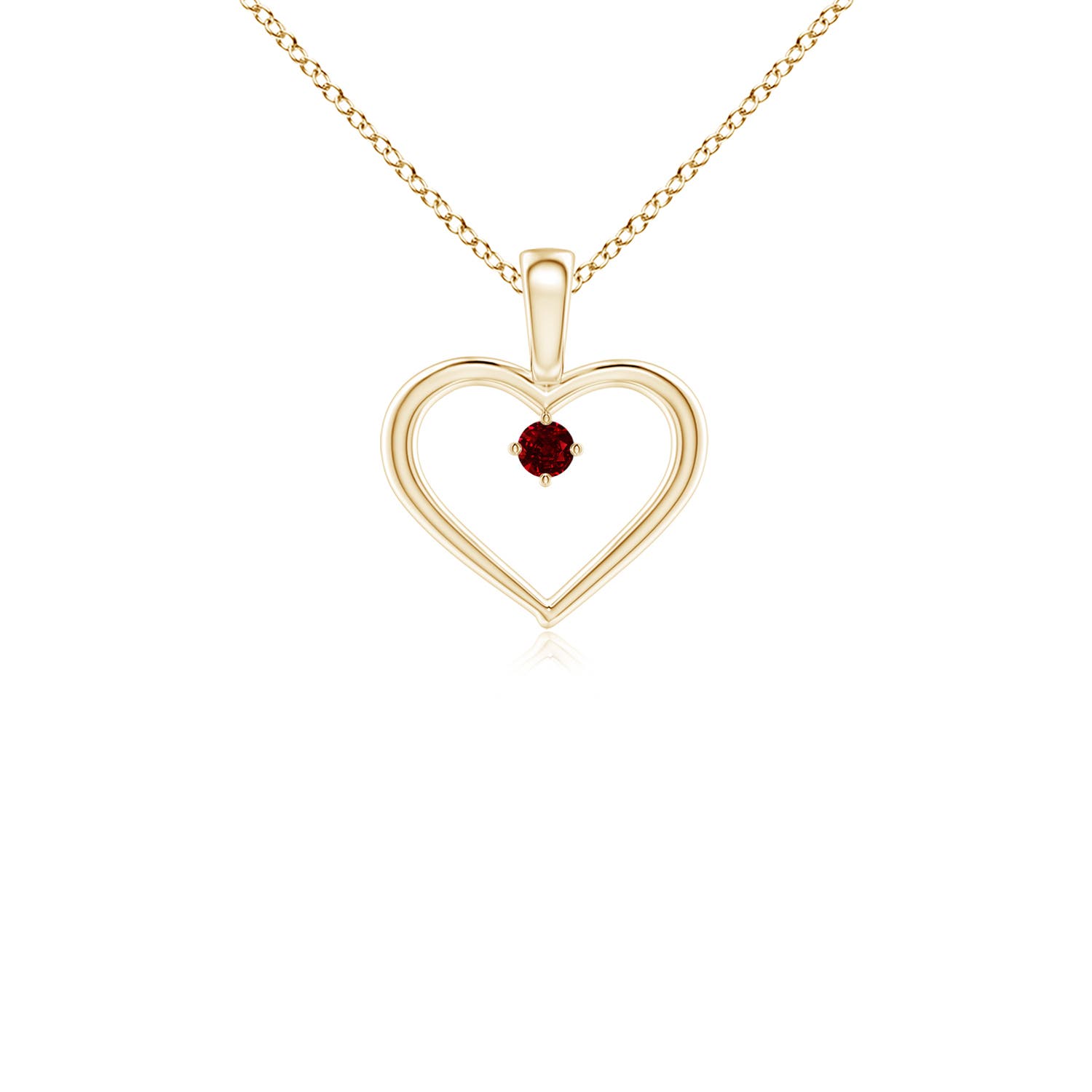 AAAA - Ruby / 0.09 CT / 14 KT Yellow Gold