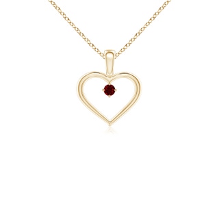 2.5mm AAAA Solitaire Ruby Heart Pendant in Yellow Gold