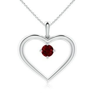 6mm AAAA Solitaire Ruby Heart Pendant in S999 Silver