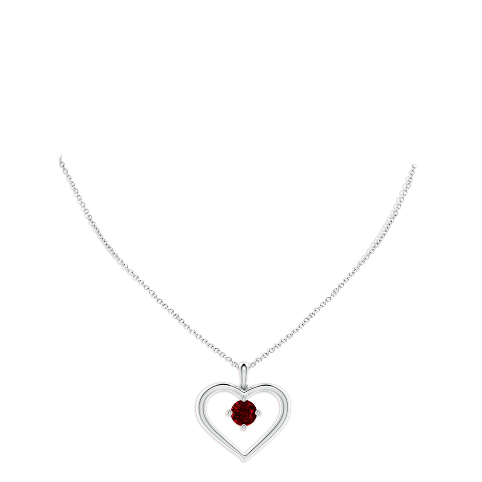 8mm AAAA Solitaire Ruby Heart Pendant in P950 Platinum pen