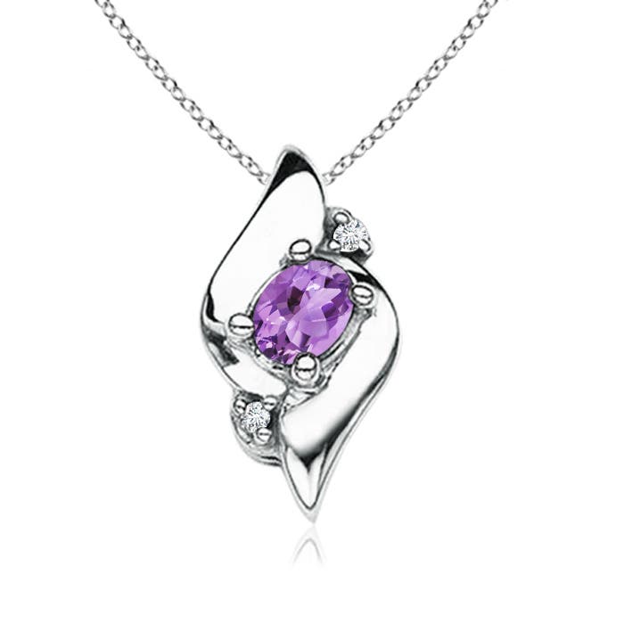 A - Amethyst / 0.15 CT / 14 KT White Gold