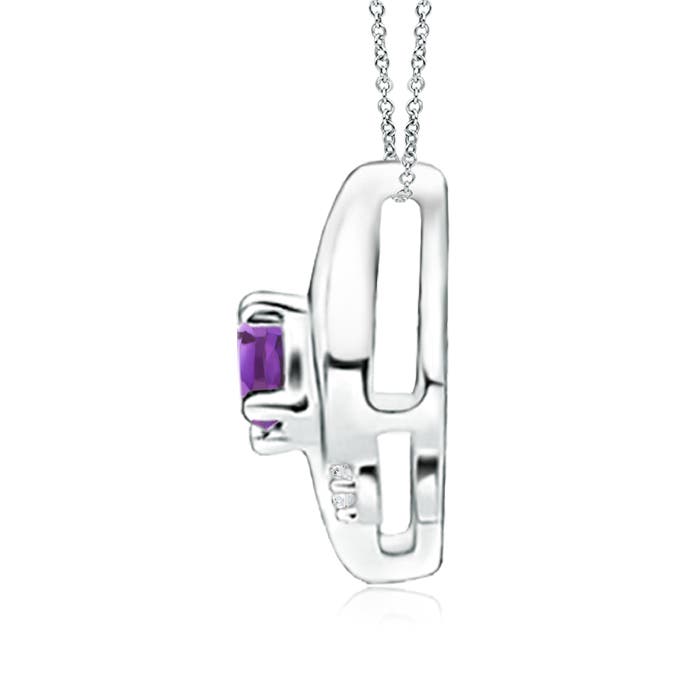 A - Amethyst / 0.15 CT / 14 KT White Gold