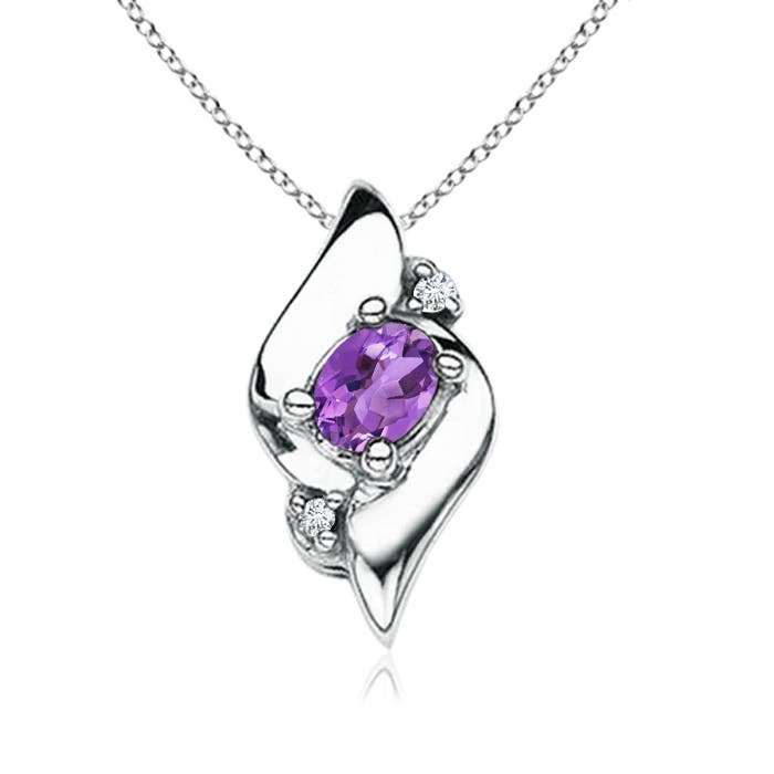 AA - Amethyst / 0.15 CT / 14 KT White Gold