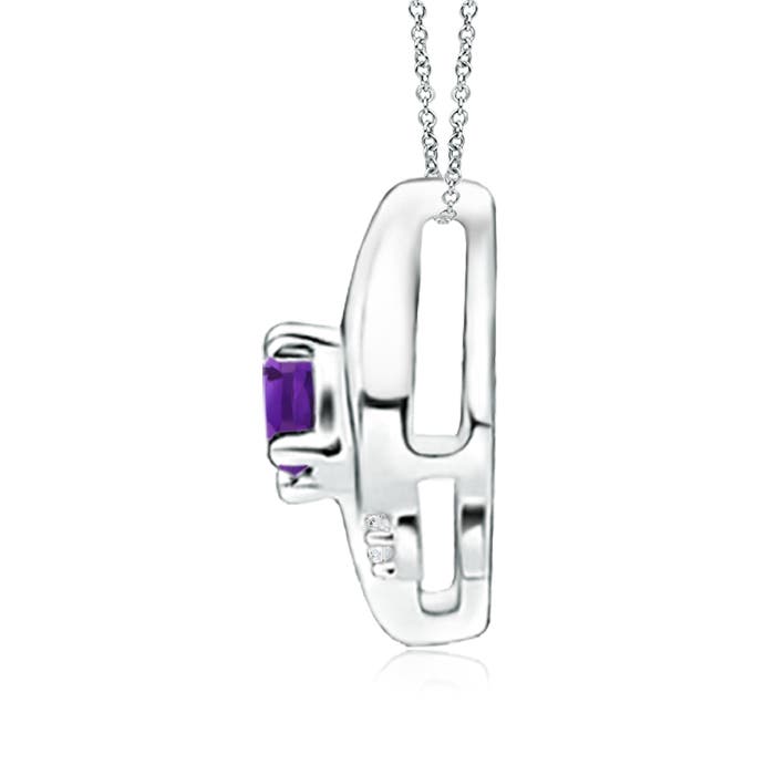 AAA - Amethyst / 0.15 CT / 14 KT White Gold