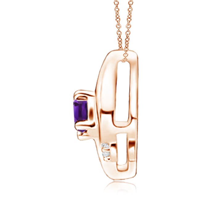 AAAA - Amethyst / 0.15 CT / 14 KT Rose Gold