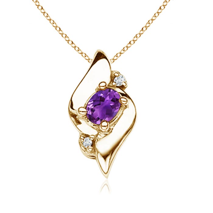 AAAA - Amethyst / 0.15 CT / 14 KT Yellow Gold