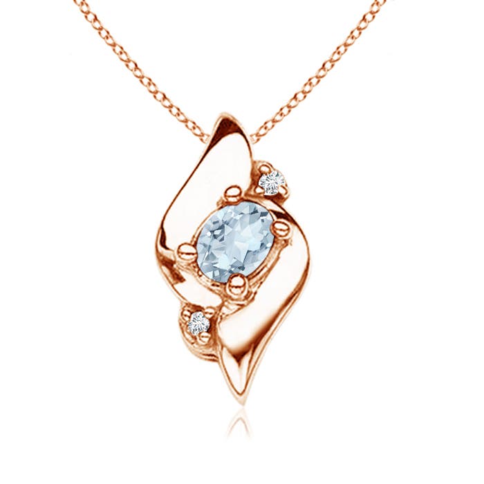 A - Aquamarine / 0.16 CT / 14 KT Rose Gold