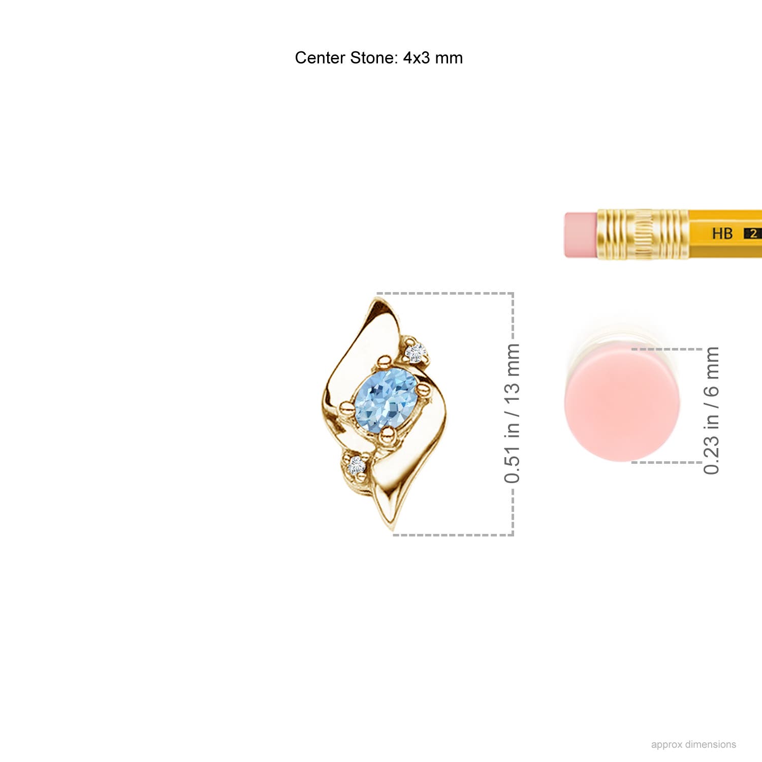 AAA - Aquamarine / 0.16 CT / 14 KT Yellow Gold