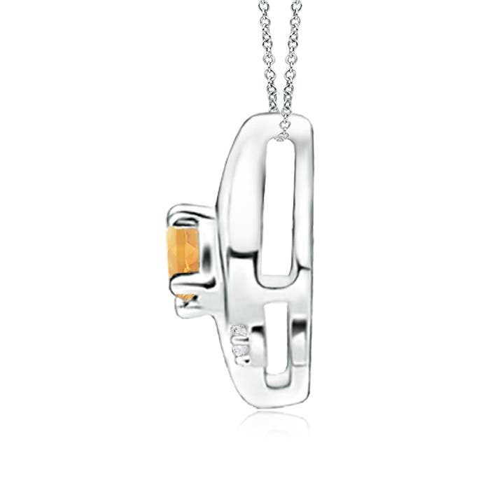 A - Citrine / 0.16 CT / 14 KT White Gold