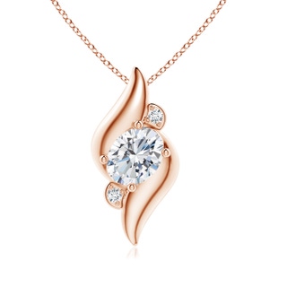 8x6mm GVS2 Shell Style Oval Diamond Pendant in Rose Gold