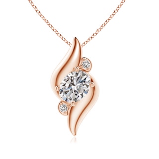 8x6mm IJI1I2 Shell Style Oval Diamond Pendant in Rose Gold