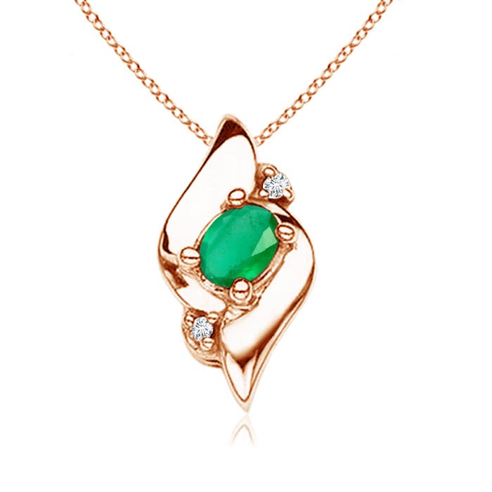 A - Emerald / 0.13 CT / 14 KT Rose Gold