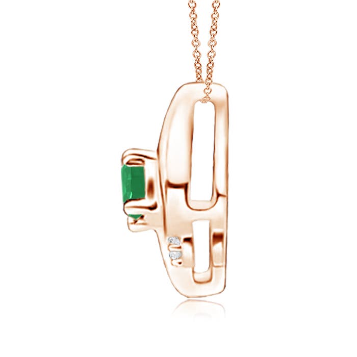 A - Emerald / 0.13 CT / 14 KT Rose Gold