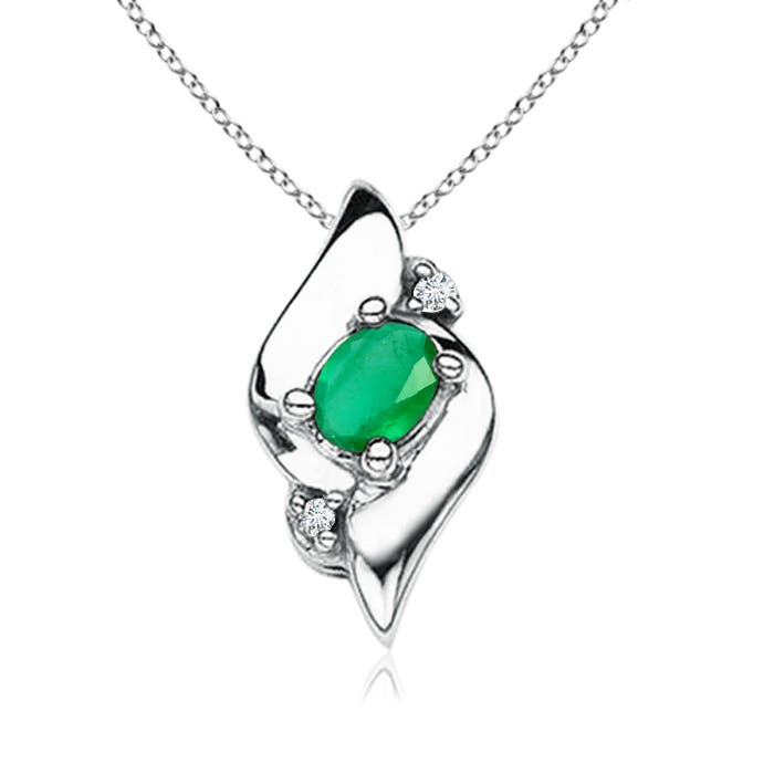 A - Emerald / 0.13 CT / 14 KT White Gold