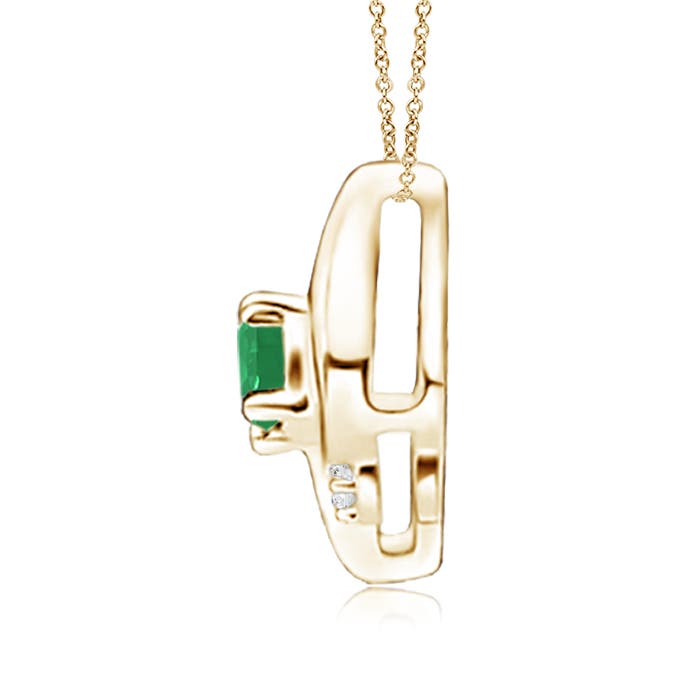 A - Emerald / 0.13 CT / 14 KT Yellow Gold