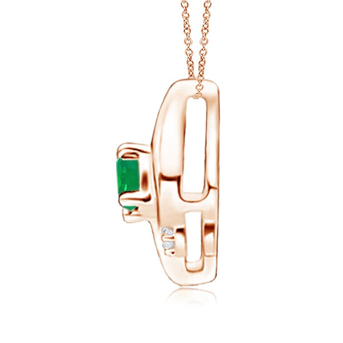 AA - Emerald / 0.13 CT / 14 KT Rose Gold