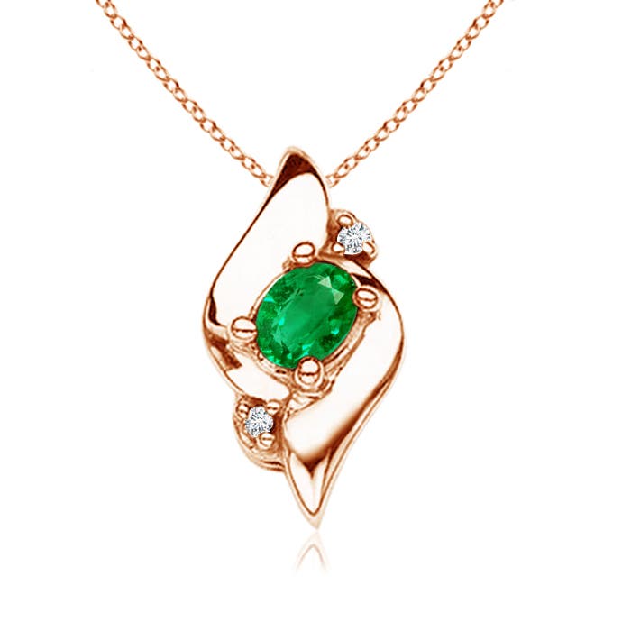 AAA - Emerald / 0.13 CT / 14 KT Rose Gold