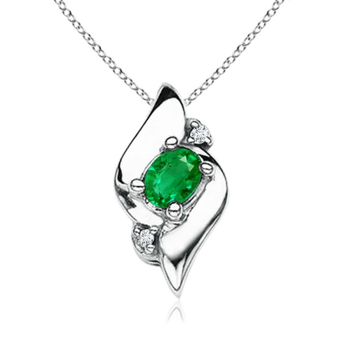 AAA - Emerald / 0.13 CT / 14 KT White Gold