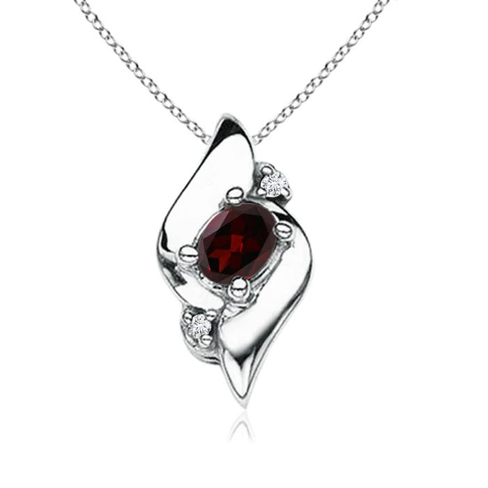 A - Garnet / 0.21 CT / 14 KT White Gold