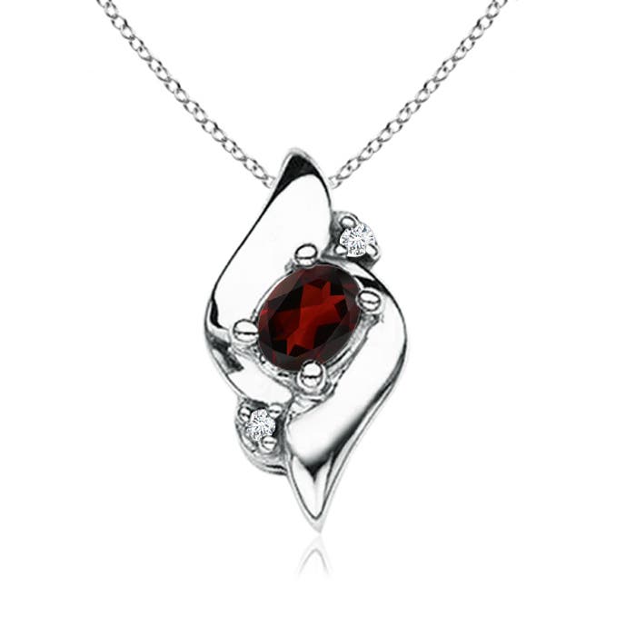 AA - Garnet / 0.21 CT / 14 KT White Gold