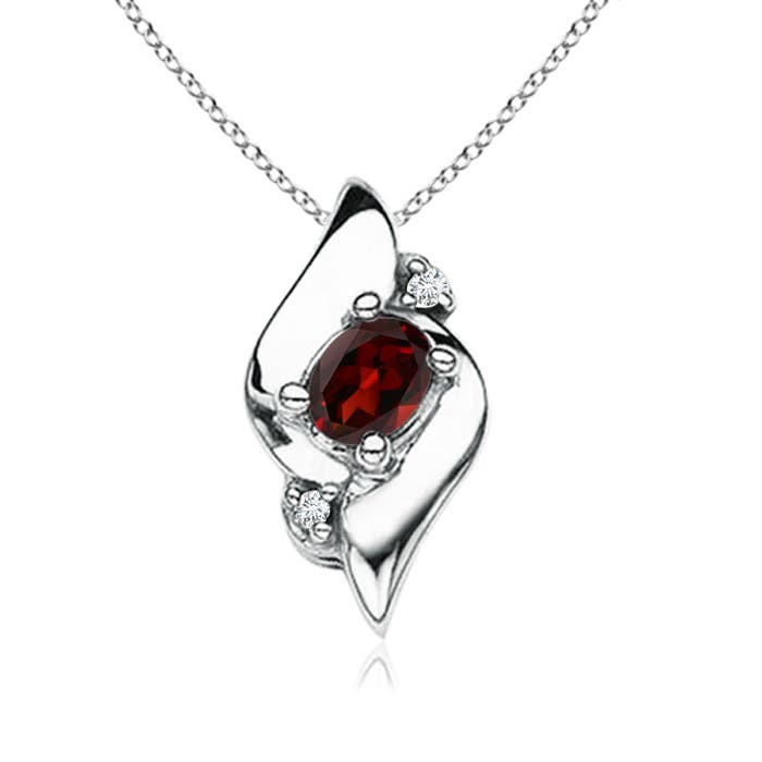 AAA - Garnet / 0.21 CT / 14 KT White Gold