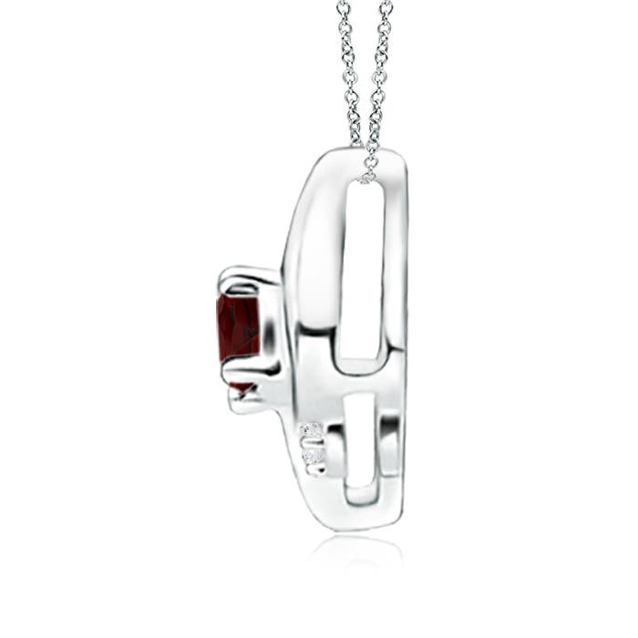 AAA - Garnet / 0.21 CT / 14 KT White Gold